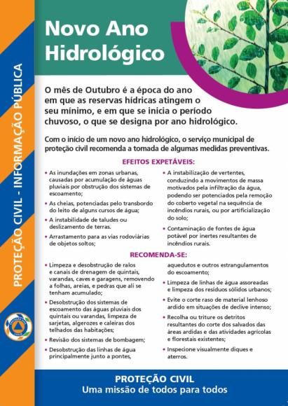 IN&Iacute;CIO DO NOVO ANO HIDROL&Oacute;GICO (2020)